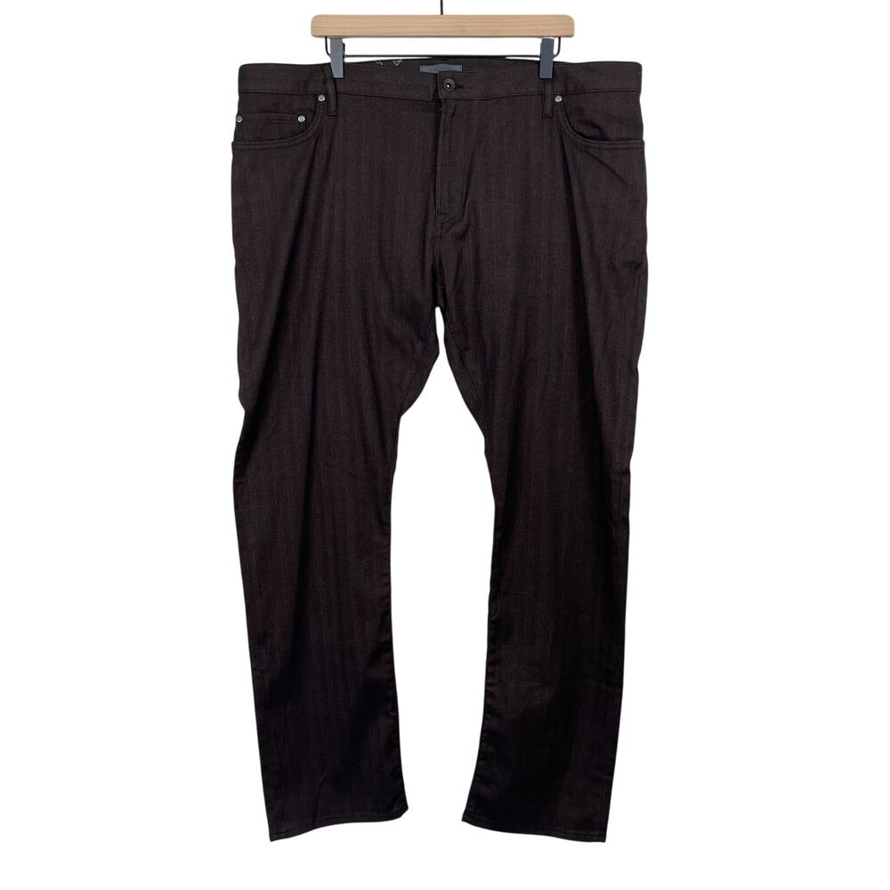 John Varvatos JV 701 Regular‎ Fit Straight Leg Brown Stripe Pants 42 NWT